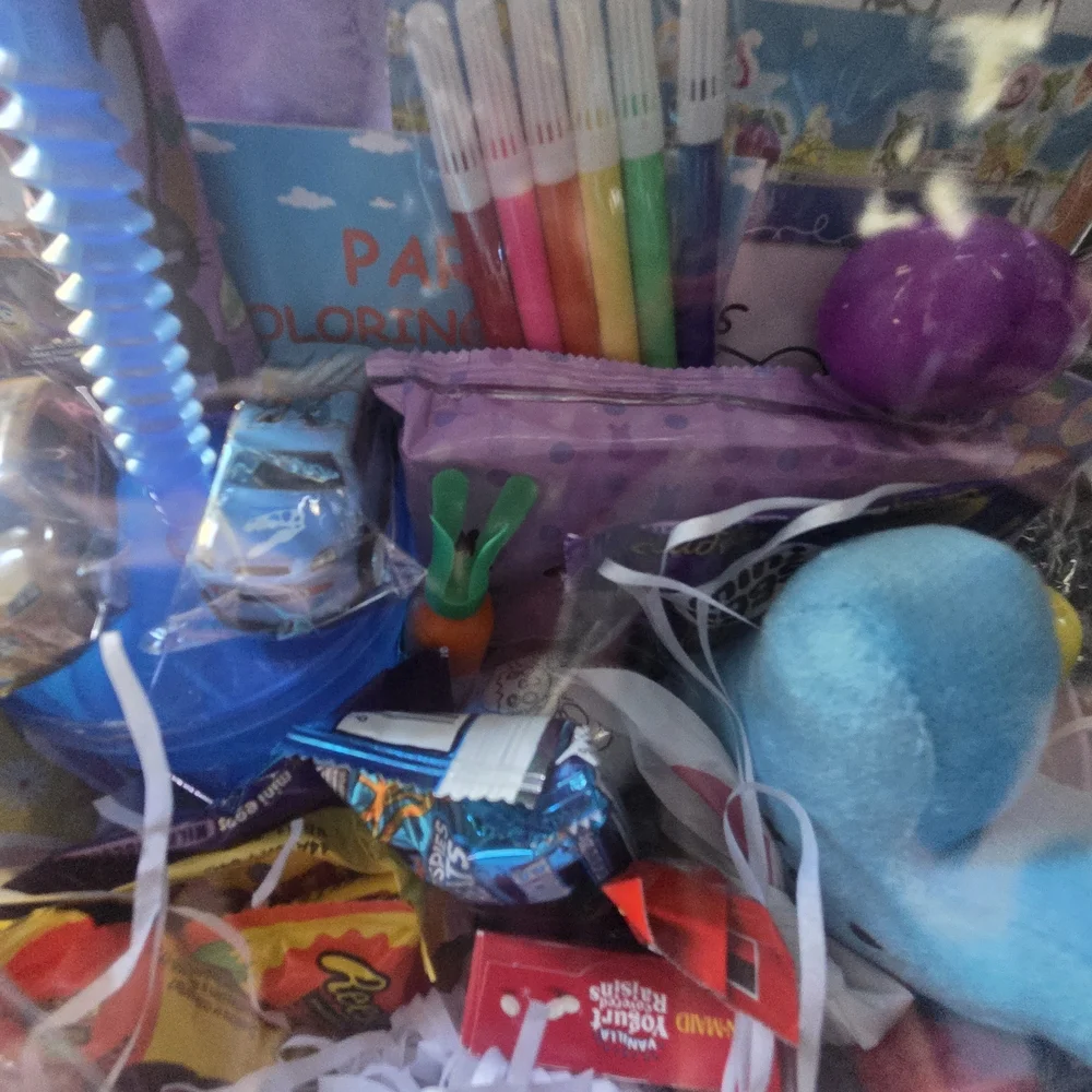 mine Lavender and Light Blue Easter Gift Basket